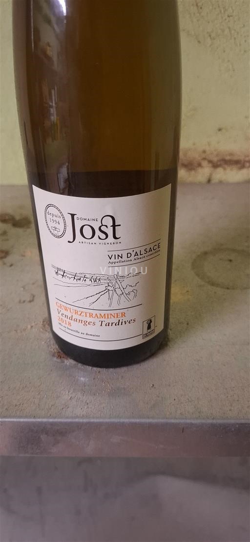 Elsass Vendanges Tardives Domaine Jost Gewurztraminer Vendanges Tardives 2018