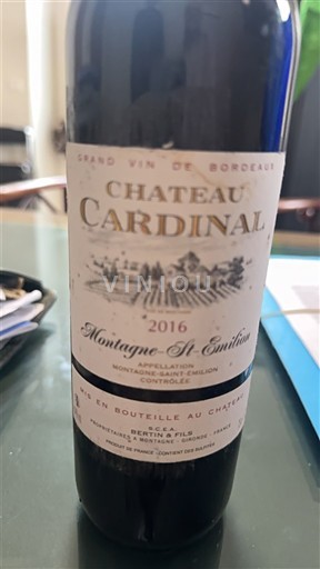 Bordeaux Montagne-saint-émilion Château Cardinal 2016