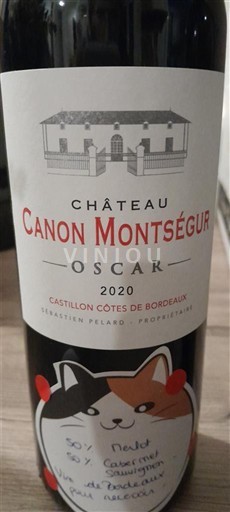Bordeaux Castillon Côtes de Bordeaux Château Canon Montségur Oscar 2020