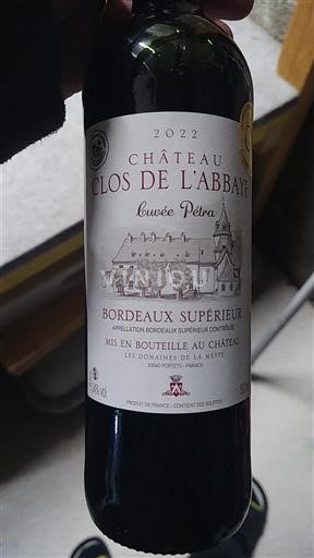 Bordeaux Bordeaux superiore Château Clos de l'Abbaye Petra 2022