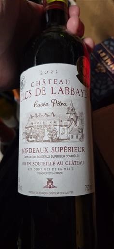 Bordeaux Bordeaux Supérieur Château Clos de l'Abbaye Petra 2022