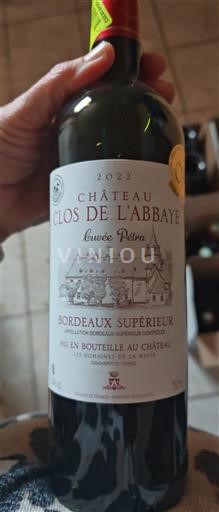 Bordoja Bordeaux Supérieur Château Clos de l'Abbaye Petra 2022