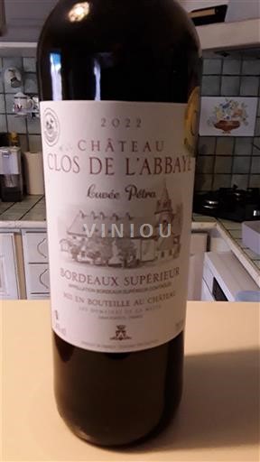 Bordoja Bordeaux Supérieur Château Clos de l'Abbaye Petra 2022