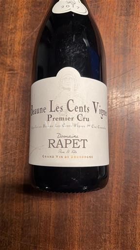 Burgundsko Beaune Premier Cru Domaine Rapet Beaune Les Cents Vignes 2017
