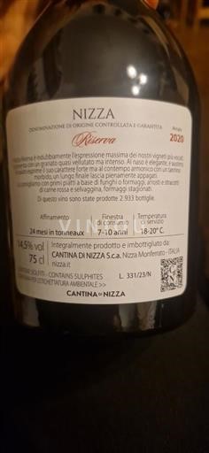 Piemonte Nizza Cantina di Nizza Riserva 2020