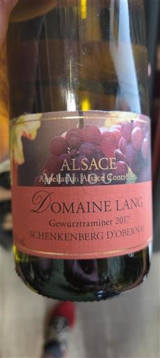 Alsace Grand Cru Domaine Lang Schenkenberg d'Obernai 2017