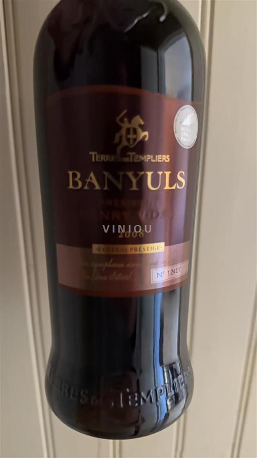 Roussillon Banyuls Terre des Templiers du Prestige 2008
