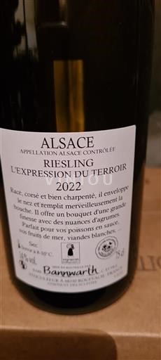Elsass Barnwarth L'Expression du Terroir 2022