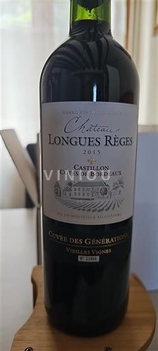 Burdeos Castillon-costas-de-burdeos Château Longues Règes des Générations Vieilles Vignes 2015