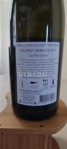 Thung lũng sông Loire Vouvray Domaine Vodanis Le Pot Olivier 2017