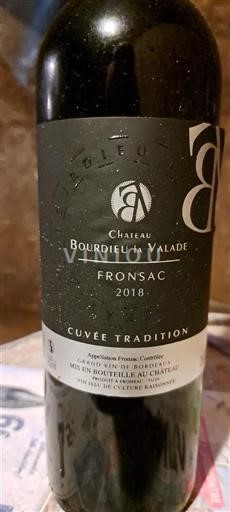 Bordeaux Fronsac Château Bourdieu la Valade Tradition 2018