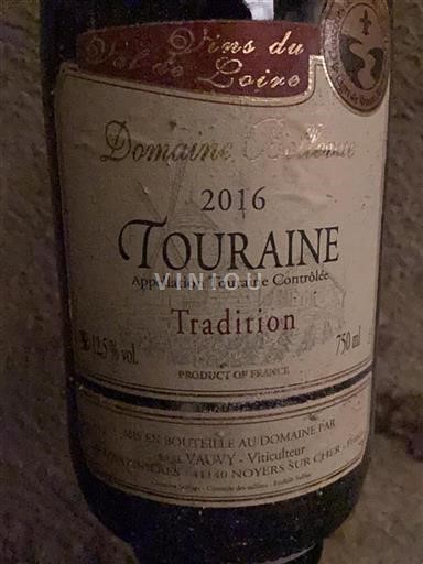 Dolina Loare Touraine Château Bellevue Tradition 2016