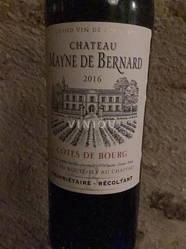 Burdeos Côtes-de-bourg Château Mayne de Bernard 2016