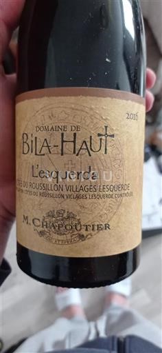 Roussillon Không được chỉ định Domaine Bila-Haut L'esquerda 2016
