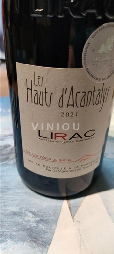 Rhônen laakso Lirac Les Hauts Acantalys 2021