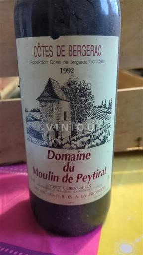 Sud-Ouest Côtes-de-bergerac Domaine Moulin de Peytirat 1992