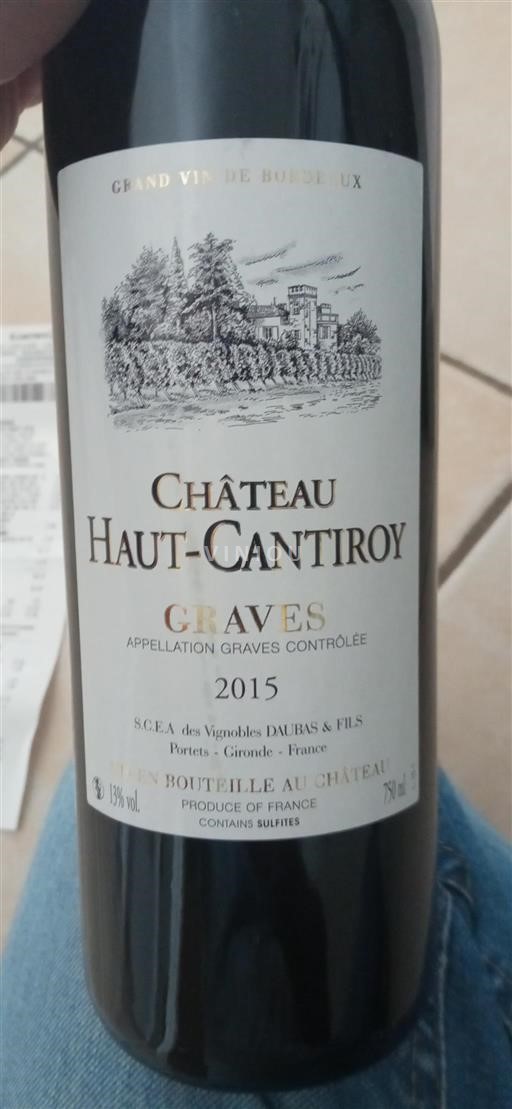 Bordeaux Graves Château Haut Cantiroy 2015
