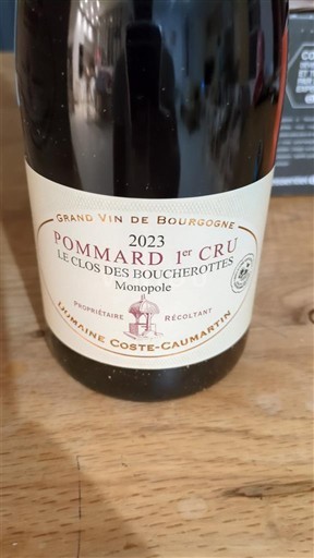 Bourgogne Pommard Premier Cru Domaine Coste-Caumartin Le Clos des Boucherottes Monopole 2023