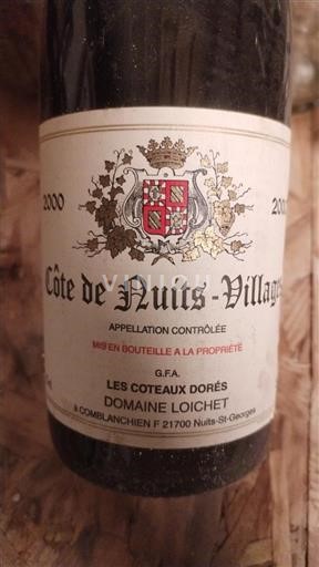 Borgoña Côte de Nuits Villages LOICHET Les Coteaux Dorés 2000