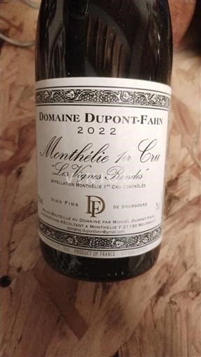Bourgogne Ospecificerad Premier Cru Dupont-Fahn Les Vignes Rondes 2022