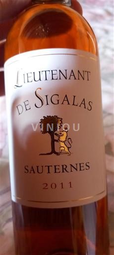 Bordeaux Sauternes Lieutenant de Sigalas 2011