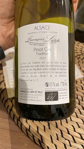 Alsace Pinot Grigio François Lipp Tradition 2023