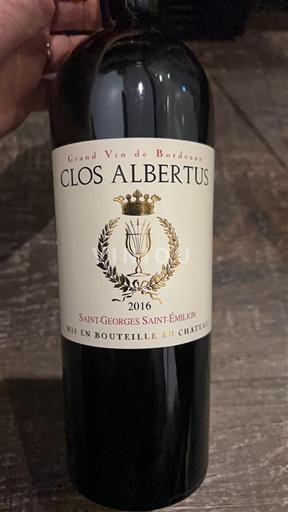 Vine Rouge sec Clos Albertus 2016 Frankrig Bordeaux Saint-Georges-Saint-Émilion AOC