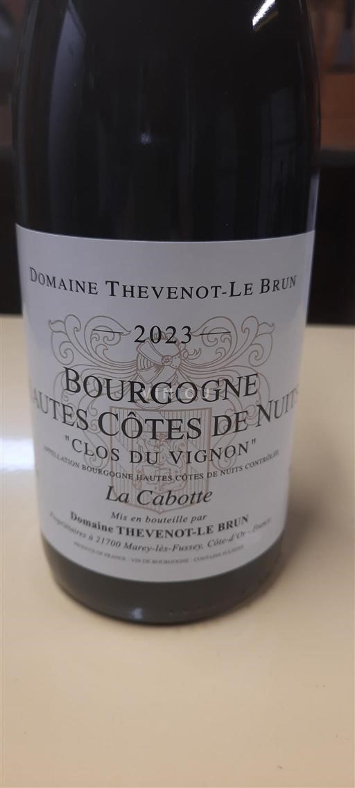 Bourgogne Hautes Côtes de nuits Domaine Thevenot-Le Brun La Cabotte 2023