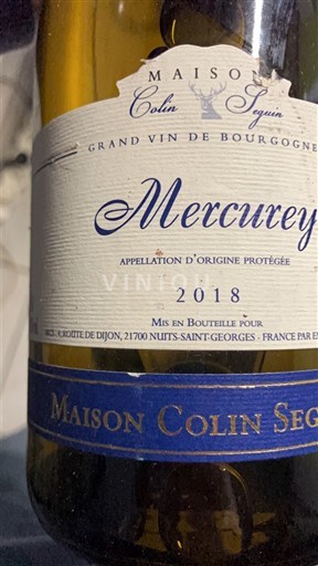 Borgoña Mercurey Maison Colin Seguin 2018