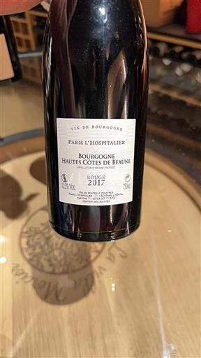 Vin Rouge sec Paris l'Hospitalier 2017 France Bourgogne Hautes Côtes de beaune AOC