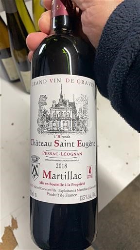 Bordeaux Pessac-Léognan Château Saint Eugène L'Hironde 2018