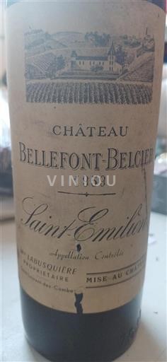 Bordeaux Saint-Émilion Grand Cru Château BELLEFONT-BELCIER 1959