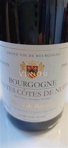 Bourgogne Hautes Côtes de nuits Grand Cru Henri de Bareuil 2018