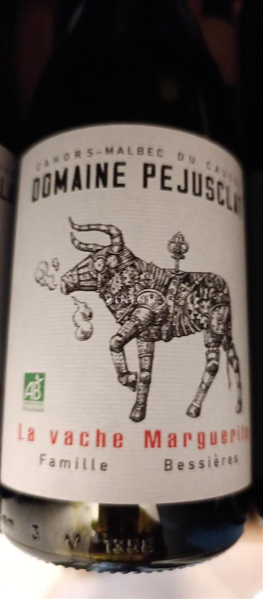 Lounais-Ranska Cahors Domaine Pejusclat La vache Marguerite Ei vuosikertaa