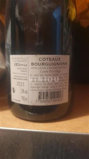 Burgundija Burgundska gricevja Odoria Privilège 2021