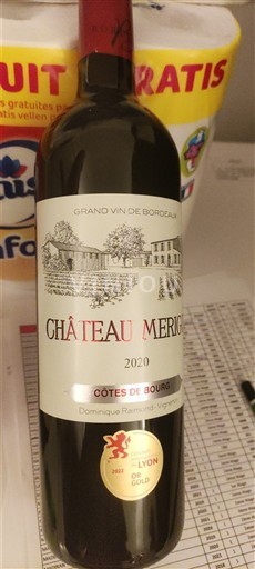 Bordeaux Côtes-de-Bourg Château Mérigot 2020
