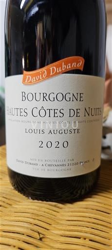 Bourgogne Hautes Côtes de nuits Grand Cru David Duband Louis Auguste 2020
