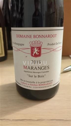 Bourgogne Maranges Grand Cru Domaine Bonnardot Sur le Bois 2018