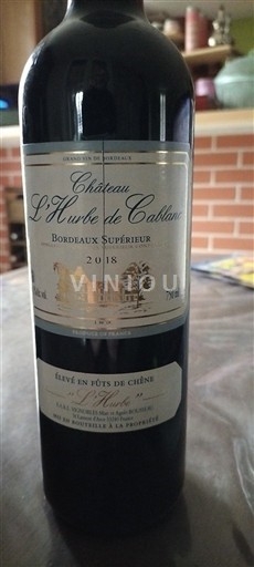 Bordeaux Bordeaux Supérieur Château L'Hurbe de Cablan 2018