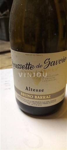 Savoie and Bugey Roussette de Savoie Bruno Barraz Altesse Non-Vintage
