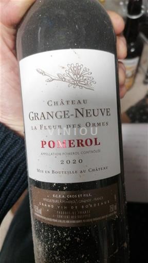 Bordéus Pomerol Château Grange Neuve La Fleur des Ormes 2020