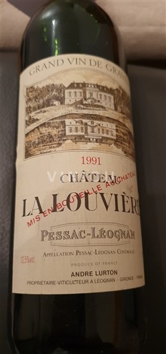 Bordeaux Pessac-Léognan Château La louviere 1991