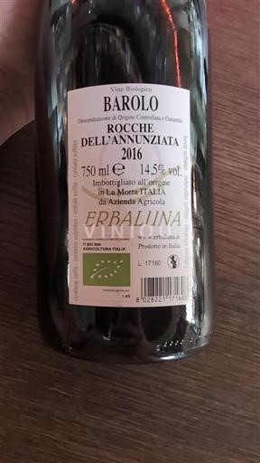 Piemonte Barolo Erbaluna Rocche dell'Annunziata 2016