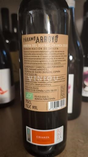 Castille et León Ribera del Duero Páramo Arroyo Crianza 2020