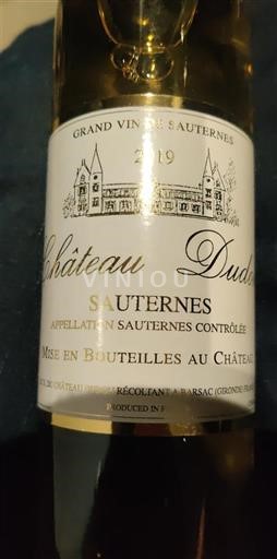Bordeaux Sauternes Château Dudon 2019