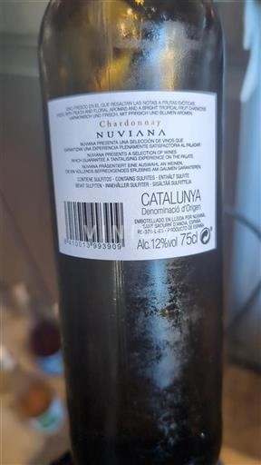 Catalonia Catalunya Nuviana Chardonnay Không niên vụ