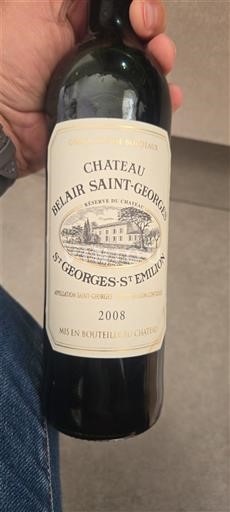 Bordeaux Saint-Georges-Saint-Émilion Château Belair Saint-Georges Réserve du Château 2008