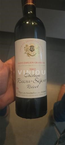 Bordeaux Saint-Émilion Grand Cru Grand Cru Château Beau-Séjour Bécot 2002
