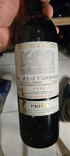 Bordeaux Premières Côtes de Bordeaux Château Carignan Prima 1998