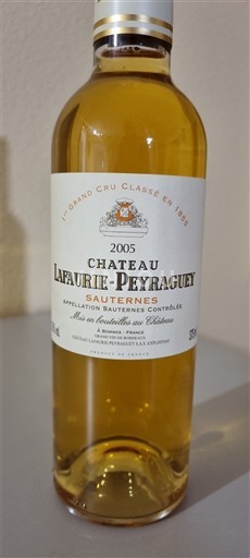 Bordeaux Sauternes Lafaurie-Peyraguey 2005